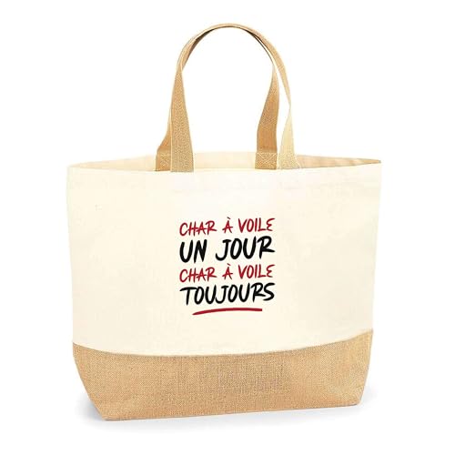 Sac de plage char à voile en toile de jute naturelle pour vos week-ends en famille