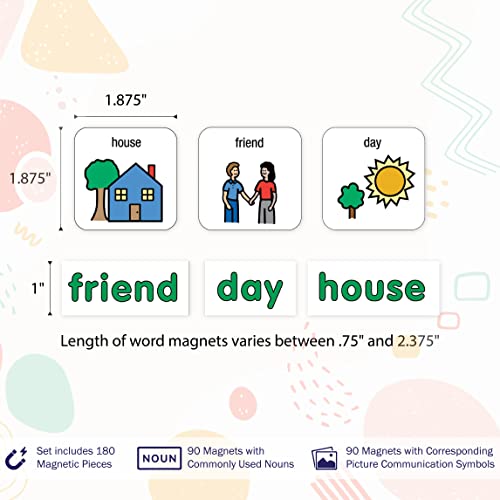 Barker Creek Learning Magnets, for Children, Picture Communication Symbol Magnets of High-Frequency Nouns & Companion Words (3005) by BARKER CREEK - Image 2
