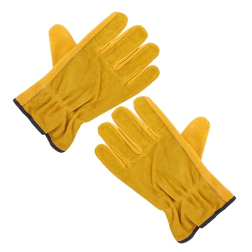 FUNOMOCYA 1 Pair of Leather Gardening Gloves Work Gloves for Men Women Protective Heavy Duty Waterproof