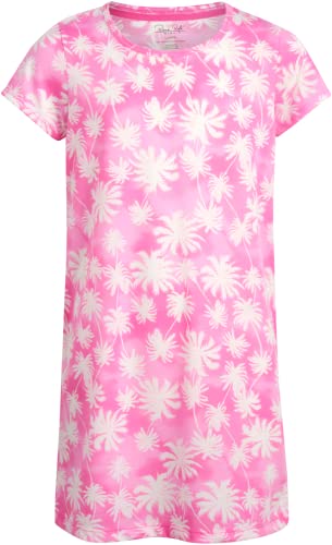 Rene Rofe Girls' Pajamas - Short Sleeve Sleep Shirt Nightgown (2 Pack), Size 7/8, Aqua Splash #TOP5