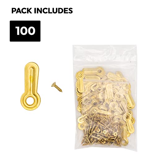 Image of Picture Frame Backing Clips Black 1 inch with Screws Large Size 100 Pack - Retaining Clips for Picture Frames - Ridge Turnbuttons 100 Tabs and 100 Screws