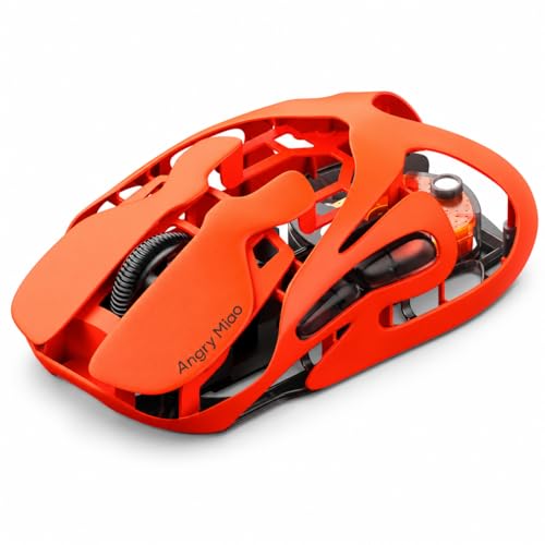 Image of AM Infinity Gaming Wireless Mouse 49g Ultralight Metal Design, 30000 DPI PAW3950 Sensor, Dual 8K Polling, Hot-Swappable Battery, Tri-Mode 2.4G /Bluetooth /Wired RGB Gaming Mouse- Blaze Orange