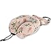 QMIN Oreiller de Voyage en Mousse à mémoire de Forme Motif Floral Rose Aquarelle Coussin de Nuque Ergonomique Kit de Voyage pour Avion Voiture Train