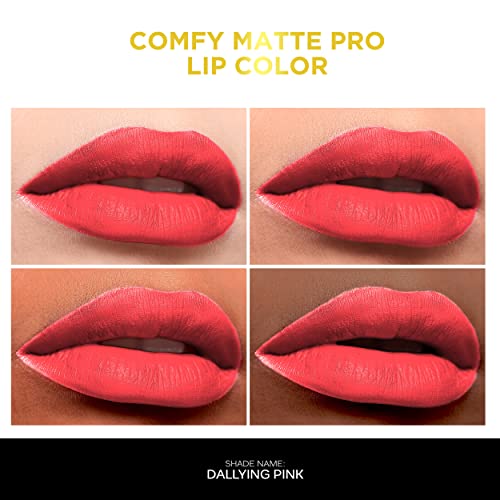 Image of FACESCANADA Comfy Matte Pro Liquid Lipstick - Dallying Pink 12, 5.5 ml | 10HR Longstay | Intense Color | Macadamia Oil & Olive Butter Infused | Lightweight Super Smooth | No Dryness | No Alcohol