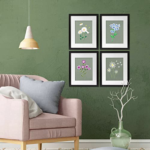 Djzndingjiejie Embroidery Kit For Beginners, Cross Stitch Kits For Adults, 4 Pack Transparent With Floral Plant Pattern Sets Embriodery, Funny Easy Needlepoint Embrodery Crosstitch Kits #TOP4