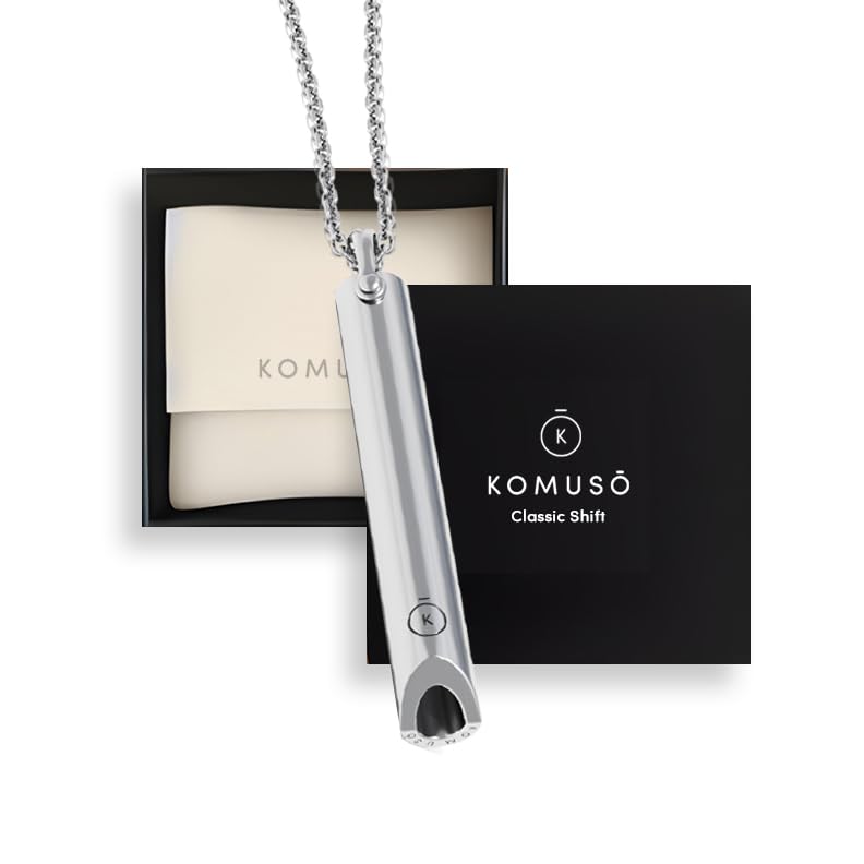 komuso breathing necklace classic shift - for habitual breath practice meditation stress and anxiety relief - expert-designed breathing tool to promote calm mindfulness and relaxation