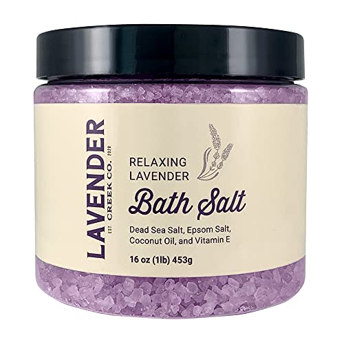 Relaxing Lavender Bath Salt | Epsom Salts And Dead Sea Minerals For Soaking & Muscle Relief | Foot Soak | Bath Salts For Women | Soothing Lavender Scent | Bath Products | Soak In Luxury 1 Lbs #TOP22