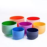 440HZ 6''-12'' Set of 7 PCS Quartz Color Crystal Singing Bowls Sound Healing Meditation