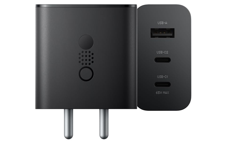 Image of CMF by Nothing 65W GaN Multiport Wall Charger Adapter with CMF Type C Cable -Black