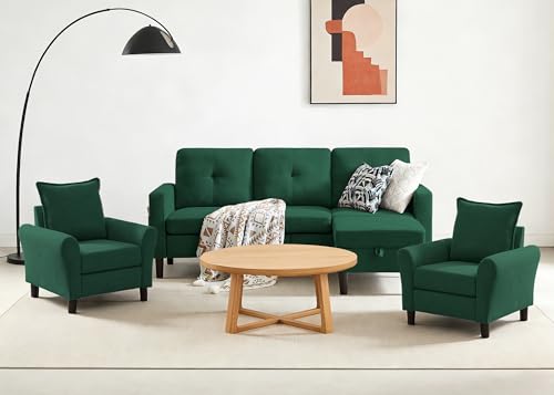 3 Piece Living Room Sofa Sets, Modern 3 Seater Sofa