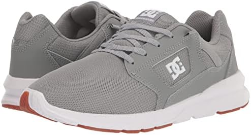 DC Men's Skyline Skate Shoe, Grey/Grey/White, 7 | Image 6