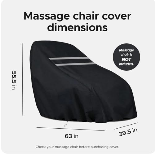 Image of Premium Massage Chair Cover - Full Body Protector for Massage Chair - Dustproof & Scratch-Proof for Pets, Cats & Dogs - Polyester Material (Black)
