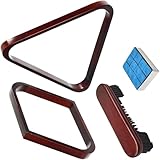 Arecobticy Professionelle Billardausrüstung aus starker Hartholz-Kreide und Pinsel-Set