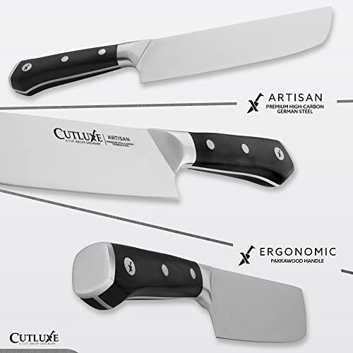 Cutluxe Nakiri Knife – 7" Japanese Knife, Vegetable Chef Knife For Chopping, Dicing & Slicing – Razor Sharp & Full Tang – Ergonomic Handle Design – Artisan Series #TOP3