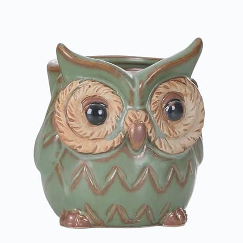 LLYSTTDS Owl Planter Pot Succulent Ceramics Planters Mini Small Plant Pots Tabletop Decorations for Indoor Plants Home Office Garden Flower Pot Gifts