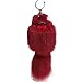 Sika deer Porte-clés de voiture véritable boule de fourrure de renard porte-clés femme sac petit pendentif véritable sac à dos en peluche accessoires