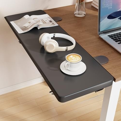 HeartTrendデスクトップエクステンダーテーブル 折り畳み式 クランプ固定 人間工学に基づく 折り畳み式キーボード引き出しトレイ 穴あけ不要 簡単設置 (60*20*1.2cm,ブラック)