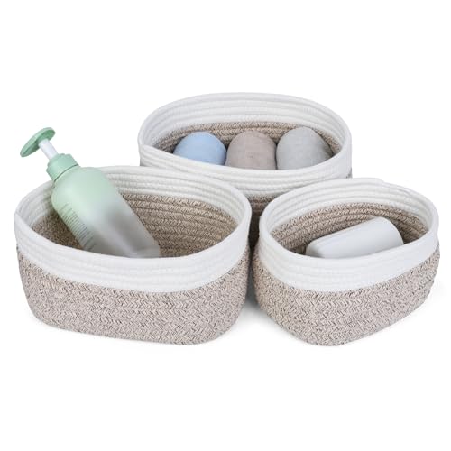 Cozary Cestini Portaoggetti Intrecciato, Impilabile Scatola Di Immagazzinaggio In Corda