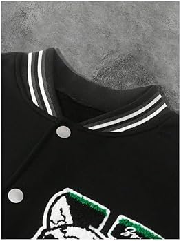 SOLY HUX Jaqueta masculina universitária Y2k Gothic Graphic Button