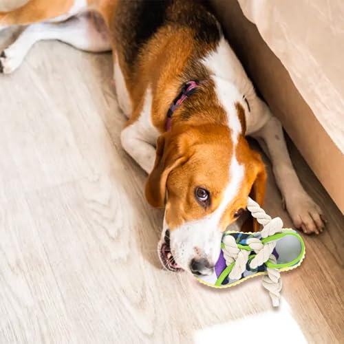 Juguete mordedor para perros con forma de zapato, sonido y campana miniatura 7