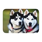 Diseño único: esta alfombra WHJSHOP Husky Dogs Prints adopta la técnica de tejido de los tapetes de suelo, que no solo mantiene la superficie lisa y plana, sino que lo más importante, puede mantener su forma durante mucho tiempo de uso. Al mismo tiempo, la parte inferior está diseñada con plástico antigoteo para evitar eficazmente el deslizamiento.