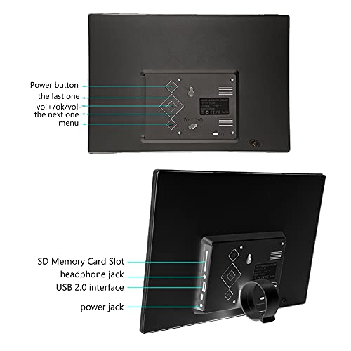 12 Inch Digital Picture Frame,Tft Led Aluminium Alloy Digital Photo Frame,Mp3/4 Movie Player,1280 * 800 Electronics Picture Frame With Alarm Clock,Music Movie Player Fuction Best Gift(Black) #TOP6