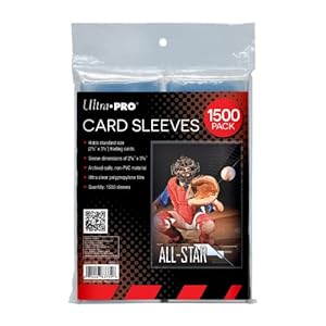 Ultra PRO – Penny Sleeves® Clear Card Sleeves for Standard Size Trading Cards Measuring 2.5″ x 3.5″ – Perfect for Pokemon Cards, Trading Cards, Sport Cards, and More – 500 x 3 Pack, 1500 Total