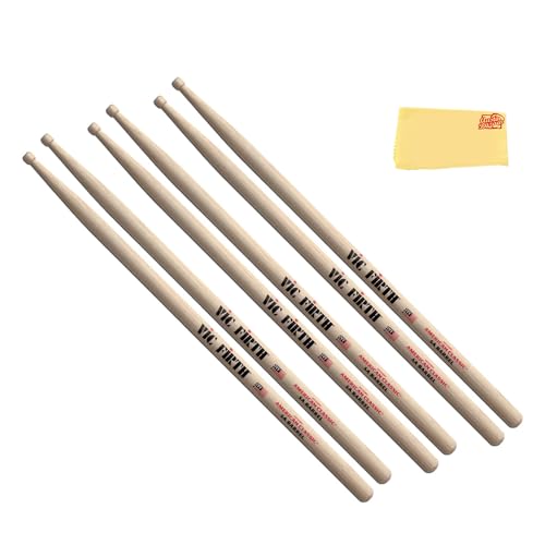 Vic Firth American Classic 5A �o�����`�b�v �h�����X�e�B�b�N - �I�[�X�e�B���o�U�[�������z�t��3�p�b�N�o���h��