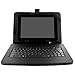 Skque Universal Leather Case Cover Stand with Micro Cable Keyboard for 10 Inch Tablets, Black [NEW Updated Version]