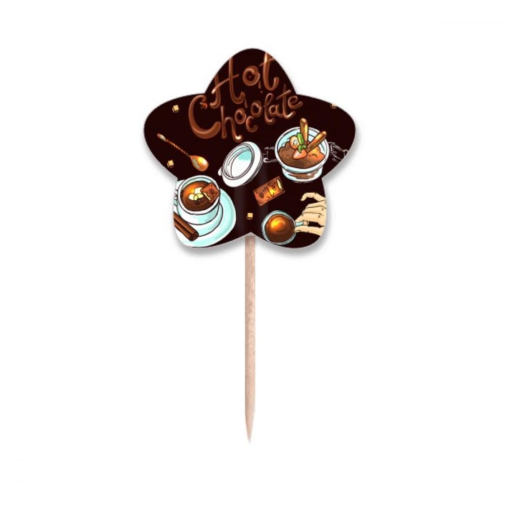 Cure-dents au chocolat chaud et drapeaux de France pour desserts et cupcakes sur table de fête