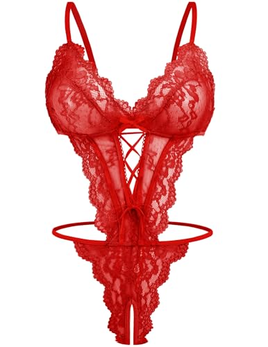 Image of Avidlove Sexy Lingerie for Women Lace Teddy Bodysuit One Piece Lingerie