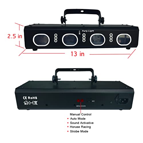 Kismee Upgraded 4 Lens Dj Disco Lights For Parties Laser Light Show With 9 Led Strobe Lights Remote Control, Sound Activated Club Lights For Home Party Birthday,Halloween,Christmas #TOP5