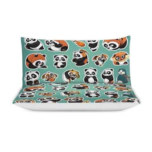 Housse de couette panda en microfibre douce et thermorégulatrice