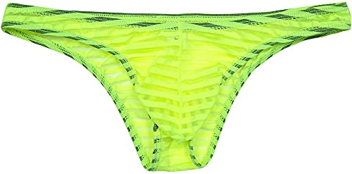 COMLIFE Men's Striped Mini Bikini Triangle Panties Low Rise Ice Silk Breathable Briefs Underwear2