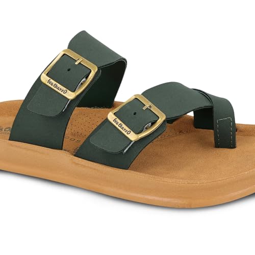 Image of WALKAROO Men's Slip-On Sandals|Soft Cushion Footbed, Adjustable Dual Buckle Straps,Lightweight Flexible Sole, Anti-Slip|Daily Wear, Casual,Office Wear Sandals|WGR53247