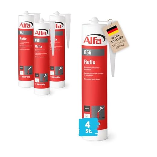 Bitumen Dichtmasse 4 x 300 ml schwarzer Dachdichtstoff witterungsbeständiger Bitumenkleber zum Abdichten und Verkleben