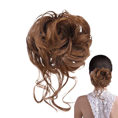 Pinza para el pelo de moño desordenado, piezas de pelo recogido para mujer, accesorios de peinado, soporte para cola de caballo, postizos para bodas, citas, eventos casuales de novia,