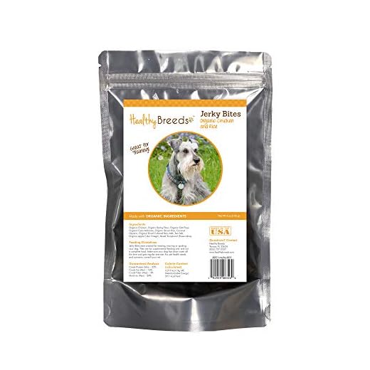 Healthy Breeds Miniature Schnauzer Jerky Bites Chicken & Rice Recipe Dog Treats 5 oz