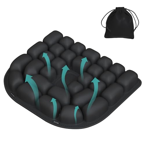 Inflatable Travel Seat Cushion for Airplane - Portable Air Cushion for Long Flights, Tailbone Pain Relief - Ergonomic Support for, Office Chair, Car, Wheelchair, Stadium