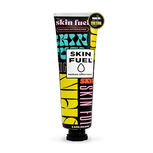 SKIN FUEL Tattoo Aftercare Cream – After Care Tattoo Ointment with Shea Butter, St. John's Wort & Lavender – Multipurpose Healing Ointment to Brighten Up & Hydrate New & Old Ink (3.3 oz)