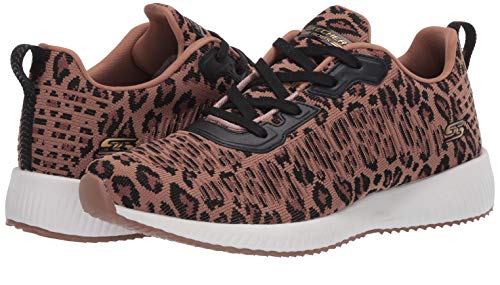 Skechers Tênis feminino Bobs Squad-Leopard, Leopardo, 6