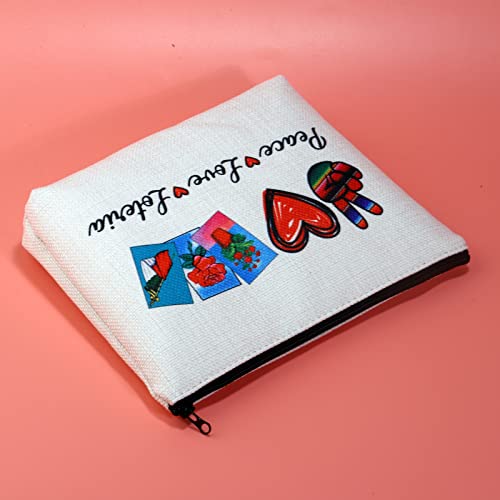Jxgzso Funny Lottery Bag Mexican Bingo Storage Bag Lottery Gift Peace Love Loteria Canvas Bag With Zipper Lottery Themed Gifts thumb #3