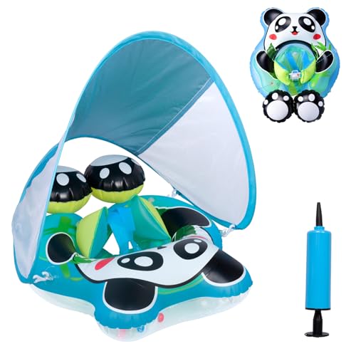 Baby Schwimmring Mit UPF50+ Sonnendach - Schwimmhilfe Für 3-36 Monate