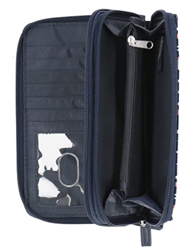 Nautica On The Double Zip Around Vegan Leather Womens Rfid Clutch Wallet With Wristlet Strap (Ribbon Stripe) #TOP2