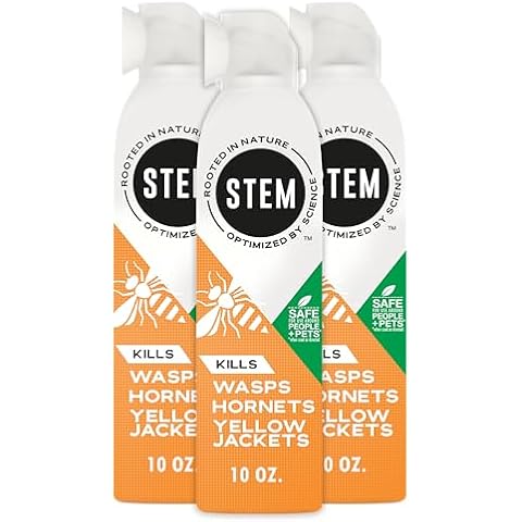 Stem Kills Wasps, Hornets And Yellow Jackets: Plant-Based Active Ingredient Bug Spray, Botanical Insecticide For Outdoor Use; 10 fl oz (Pack Of 3) Cover