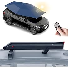 Automatic Waterproof Car Umbrella with Remote - Portable Folding Sunshade Tent for All Weather, Universal Roof Rack Protector - Blue Car Cover