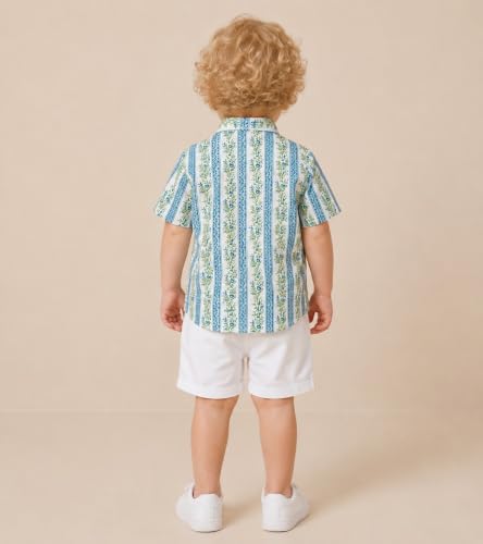 Image of A.T.U.N. (ALL THINGS UBER NICE) Boys 100% Cotton Printed Shirt | Half Sleeve Smart Casual Shirt for Kids | Soft Breathable Button Placket Top for Boys
