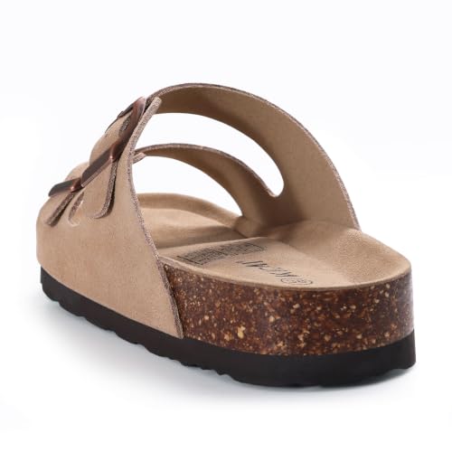 Image of KIDMI Women's Cork Footbed Casual Summer Sandals with Mild Arch Support