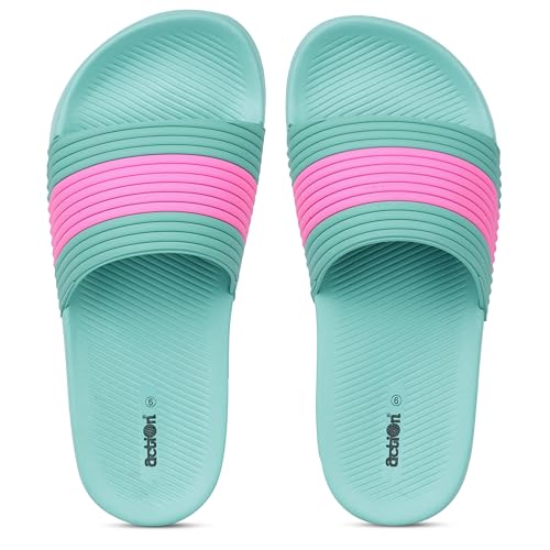 Image of ACTION Women Green Pink Slide APTW0024GRPK08