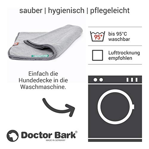 Doctor Bark | kuschelige Hundedecke waschbar bis 95°C, hygienische, weiche Fleecedecke für Sofa und Hundebett, Flauschige Haustierdecke - Made in Germany (XL - 140x100 cm/Hellgrau)